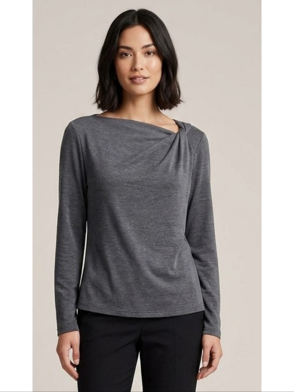 Izuria Long sleeve Shoulder detail top Gray Size XL